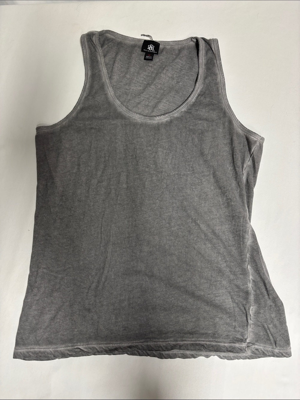 Rock & Republic Women’s M Gray 100% Cotton Tank Top Mineral Wash